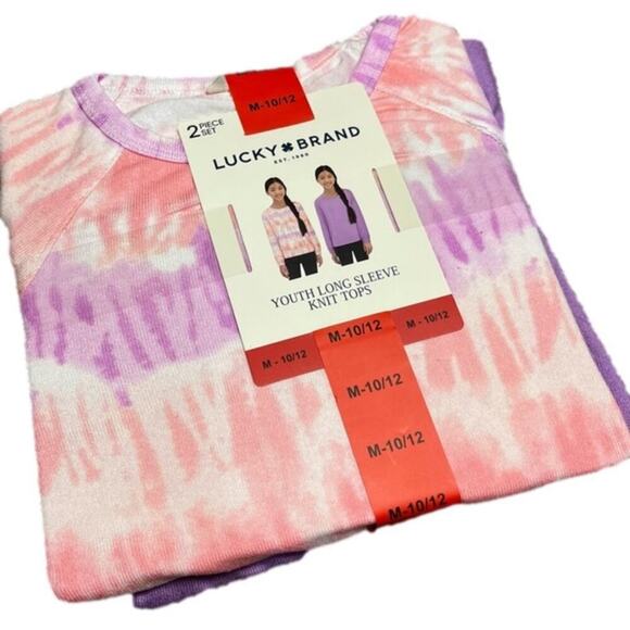 Lucky Brand Girl's Long Sleeve Top Tye Dye Size Medium NWT - Picture 1 of 5